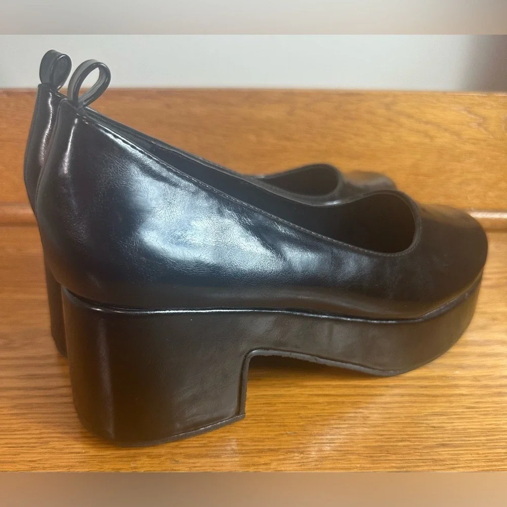 Cider Y2k Platform Chunky Block‎ Heel Black Patent Womens 9.5 Punk Goth